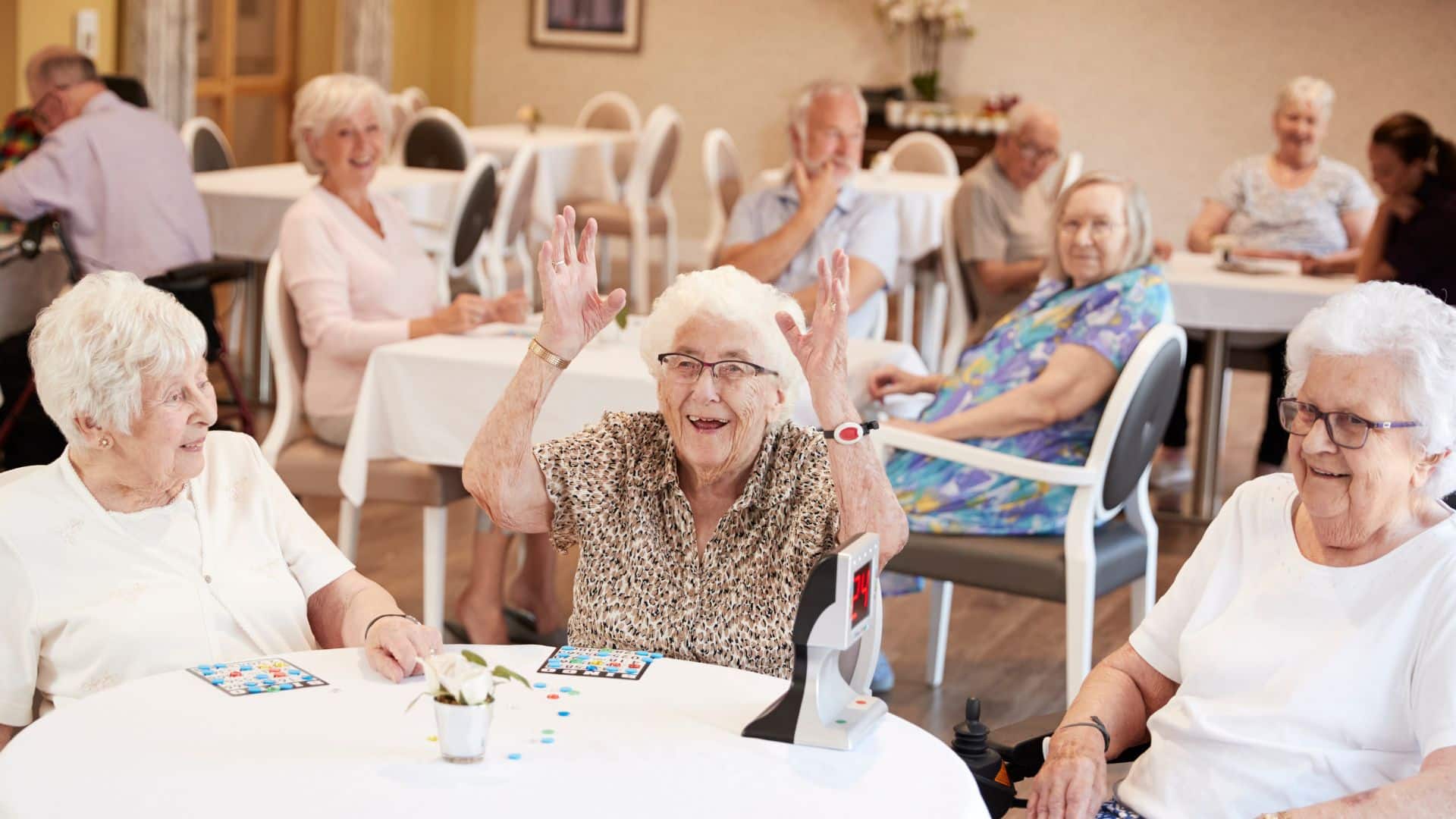 Seniors playing Bingo